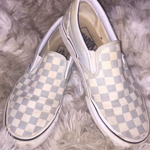 Vans (checkerboard) Baby Blue Classic Slip-On